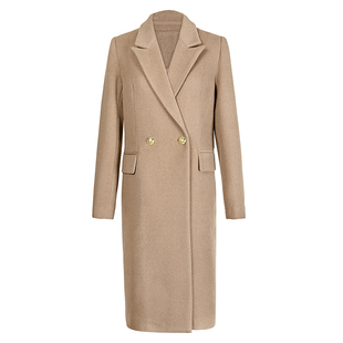 2025冬季新款中长款通勤职业毛呢大衣高级感简约西装领呢外套女装