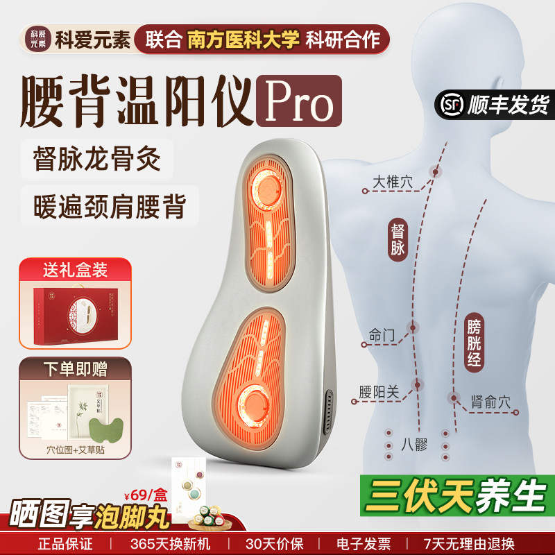送母亲节礼物无烟艾灸督脉腰背温阳仪晒背八髎腰骶靠垫小靠山Pro