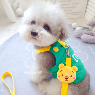 宠物猫咪小型犬泰迪狗狗胸背带牵引绳背心式遛狗绳帅气可爱撞色