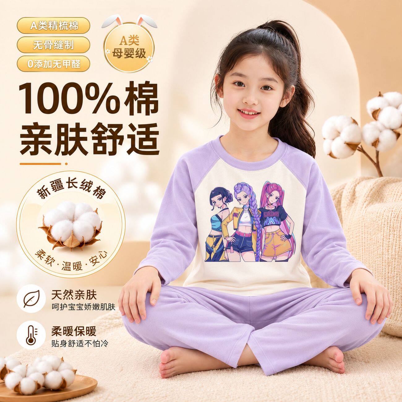 猎魔女团女童秋冬新疆纯