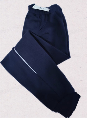 校服裤子中小学生藏蓝色1厘米宽反光条宽松收口冬季加厚加绒校裤