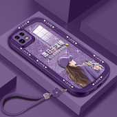 适用于OPPOA72手机壳a56保护套a55创意a32时尚 a11x潮a11防摔a93s软壳女外壳个性 简约高级感镜头全包闪粉硅胶