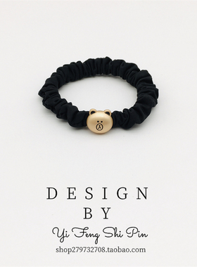 气质简约黑色系动物小肠发圈文艺复古高马尾发绳日常发饰百搭头饰