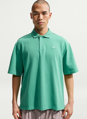 Nike耐克短袖翻领POLO衫男绿色休闲运动T恤新款IF0732-365