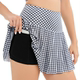 女士鸟格健身半身裙羽毛球网球裙带内衬手机口袋高腰跑步运动短裙
