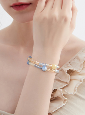 2026新款双层叠戴水晶手链女款