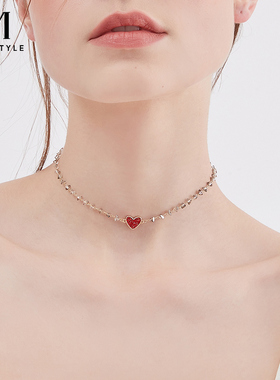 跳动的心项链mck爱心项链女
