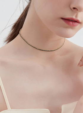 MCK璀璨黑色choker项链女款小众