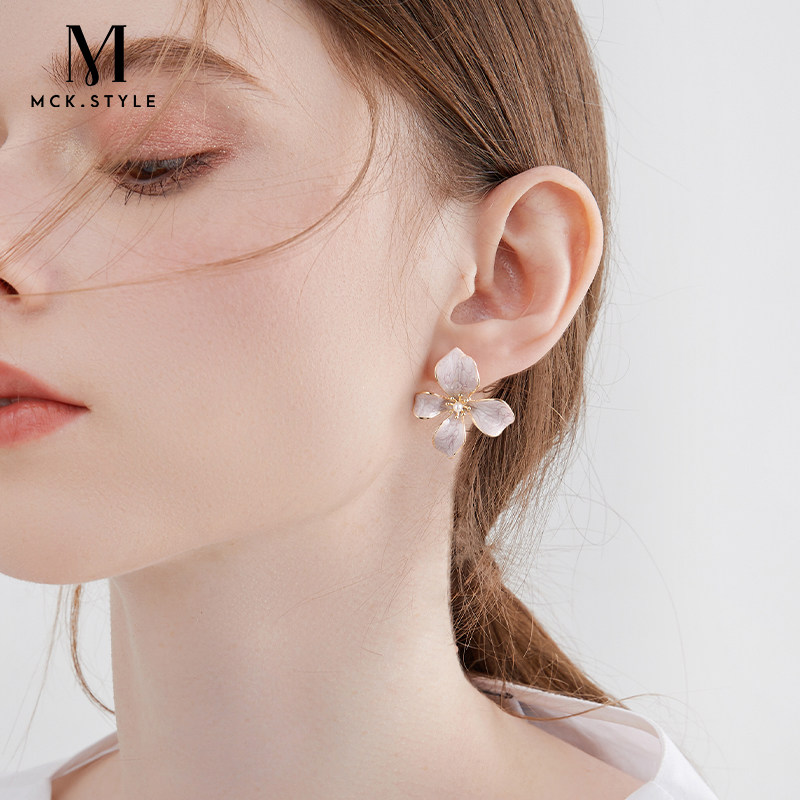 紫色鸢尾花耳环女2026新款春天轻奢小众高级感气质花朵耳饰耳钉