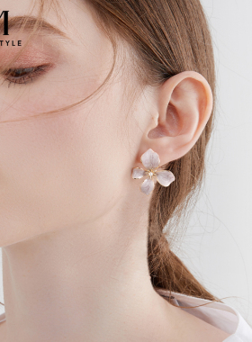 紫色鸢尾花耳环女2026新款春天轻奢小众高级感气质花朵耳饰耳钉