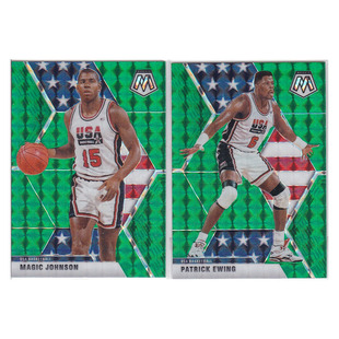 球星卡 魔术师约翰逊 尤因 绿折射USA 帕尼尼19-20mosaic