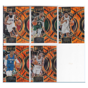 球星卡哈登利拉德凯尔登约翰逊威少瓦塞尔橙瀑布折射23-24select