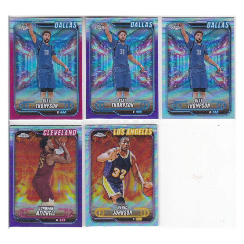 球星卡克莱汤普森粉紫银折射 米切尔魔术师约翰逊topps2025
