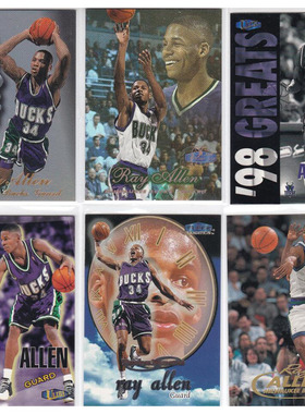NBA球星卡 雷阿伦 折射卡 fleer 1998