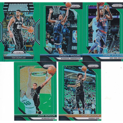 NBA球星卡 邓肯维金斯尼利基纳杰克逊亨森绿折射panini18-19prizm