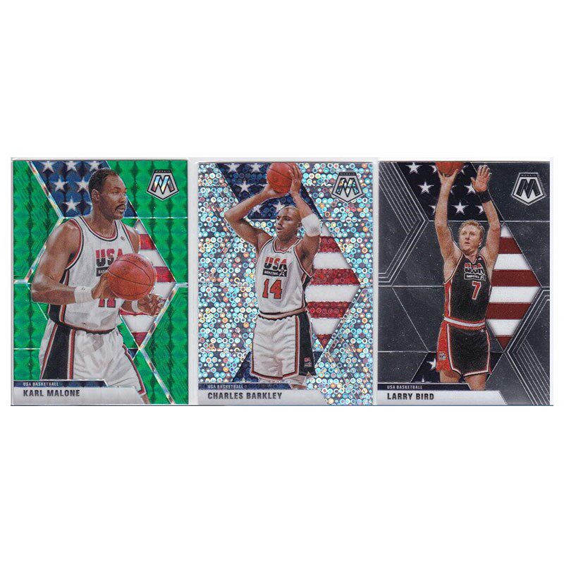 NBA球星卡 卡尔马龙绿折巴克利泡泡 伯德梦之队panini19-20mosaic