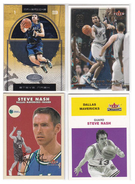 NBA球星卡 史蒂夫纳什 fleer 2001 小牛队  经典老卡 印签