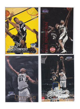 NBA球星卡 蒂姆邓肯fleer 1999折射 经典老卡马刺退役纪念