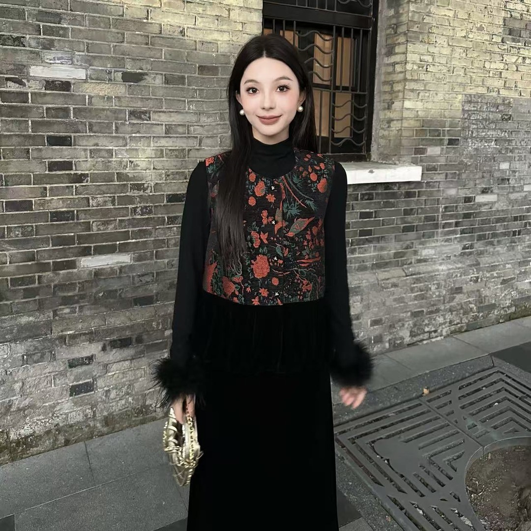 新中式国风加棉马甲女背心2025秋