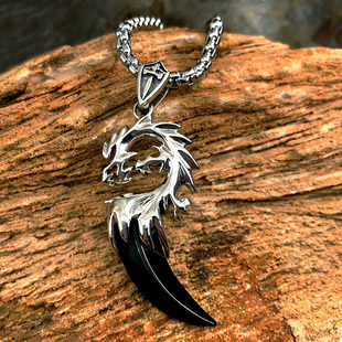 龙年本命年饰品纯银项链男潮流轻奢吊坠男高级感潮流配饰银饰挂件