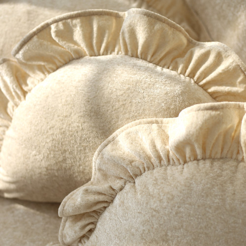 可拆洗法式荷叶边饺子靠垫软包