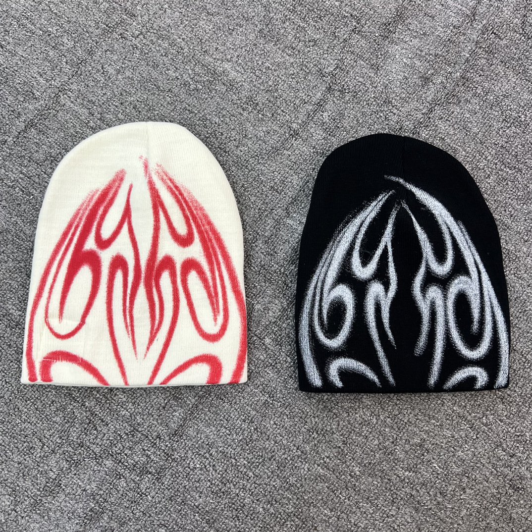 Hellstar Studios 24AW秋冬字母刺绣针织男女同款冷帽情侣毛线帽