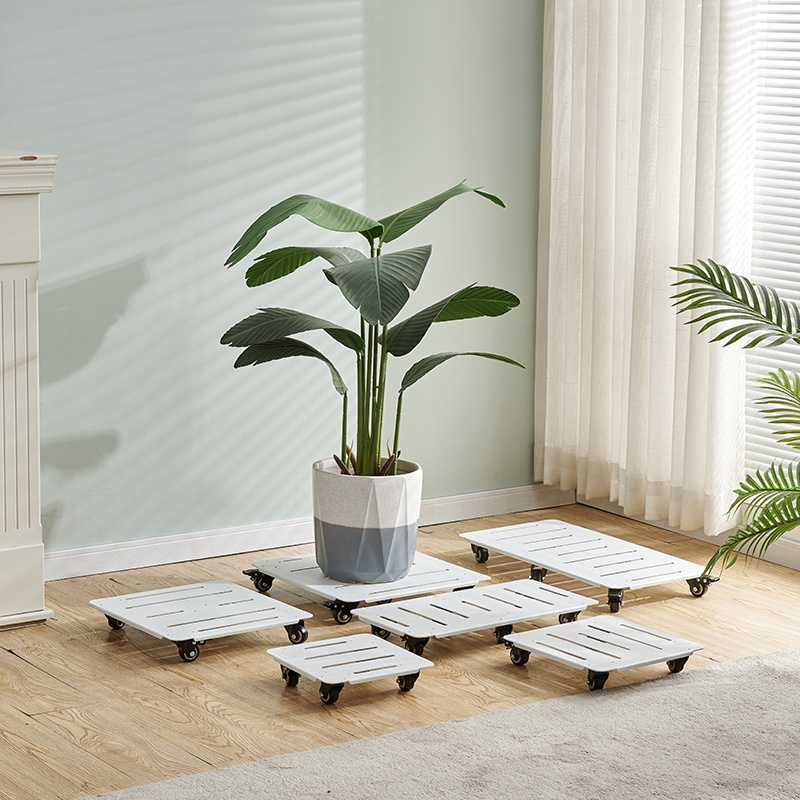 知三月钢板超薄款花盆托盘带轮万向轮可移动可刹车大承重置物托架