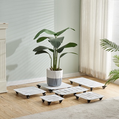 知三月钢板超薄款花盆托盘带轮万向轮可移动可刹车大承重置物托架