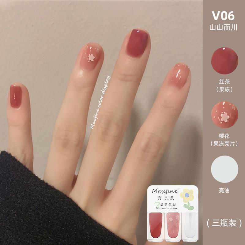 免烤快干持久显白可撕拉3瓶装水性指甲油套装女生
