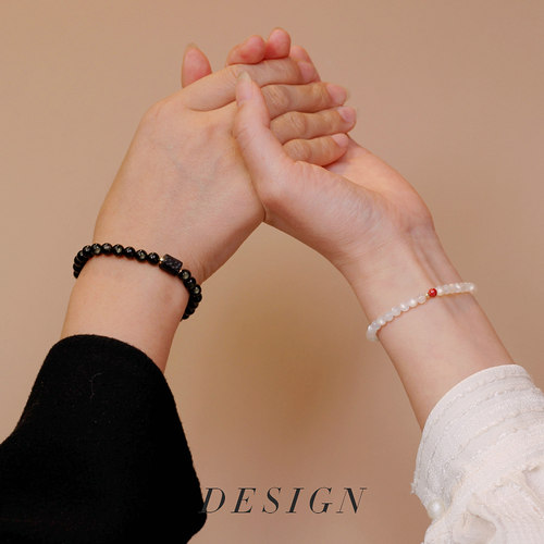 天然月光石金曜石情侣手链