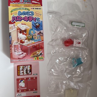 Rement绝版HelloKitty怀旧房间三丽鸥学生房间凯蒂猫日本微缩食玩