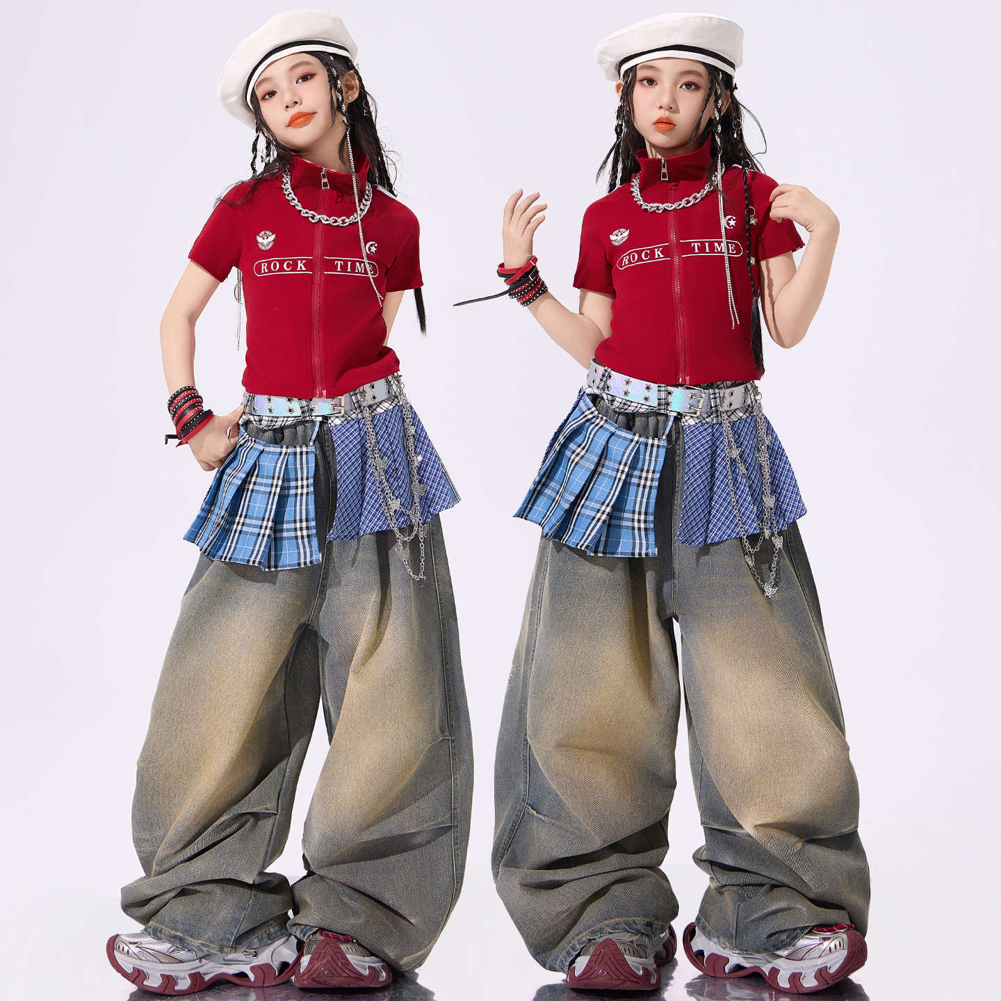 女童爵士舞服装女童街舞演出服少儿JAZZ表演服女孩舞蹈服团体