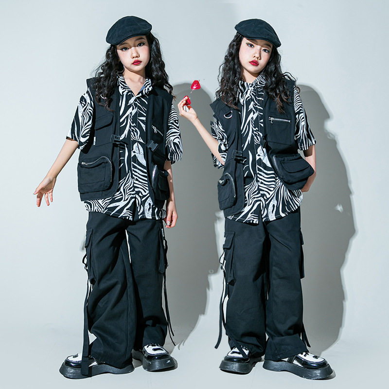 少儿街舞服装潮酷男童定制潮牌套装hiphop炸街童装儿童潮服演出服