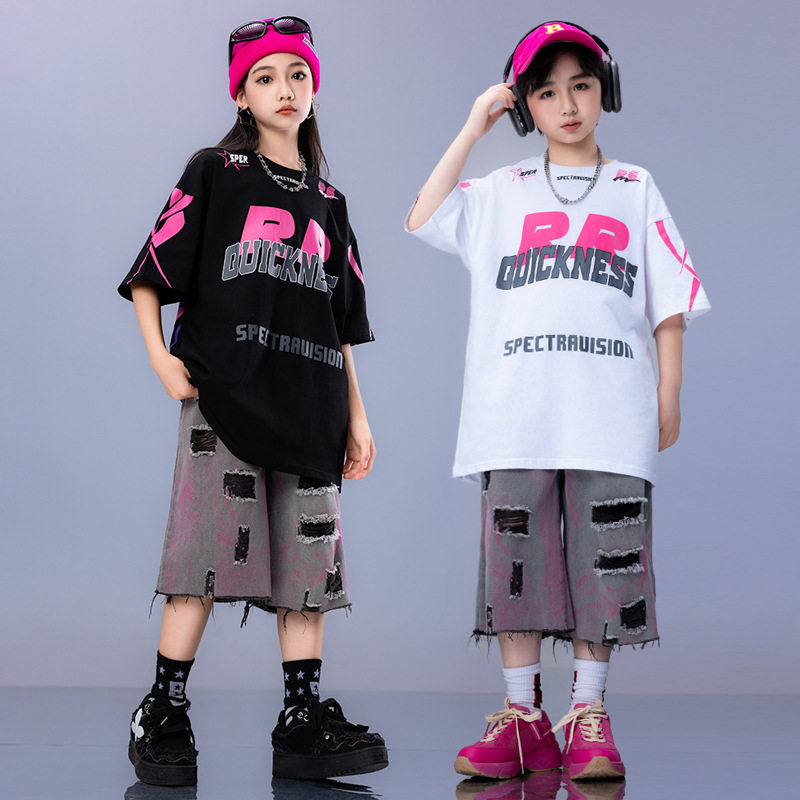 六一儿童演出服街舞女孩套装炸街定制架子鼓服装hiphop男童