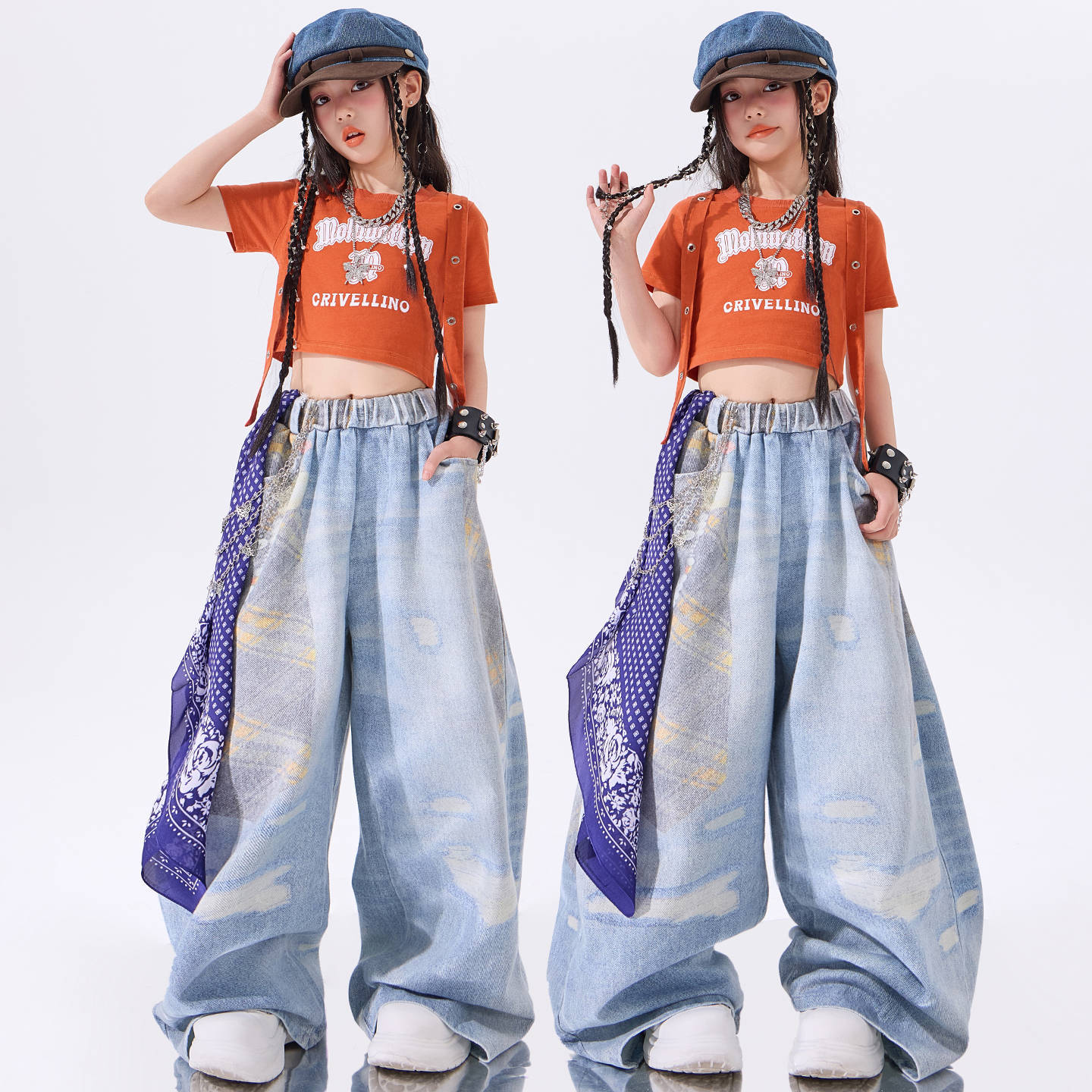 爵士舞女童服装少儿JAZZ街舞演出服女团走秀团体表演女孩舞蹈服