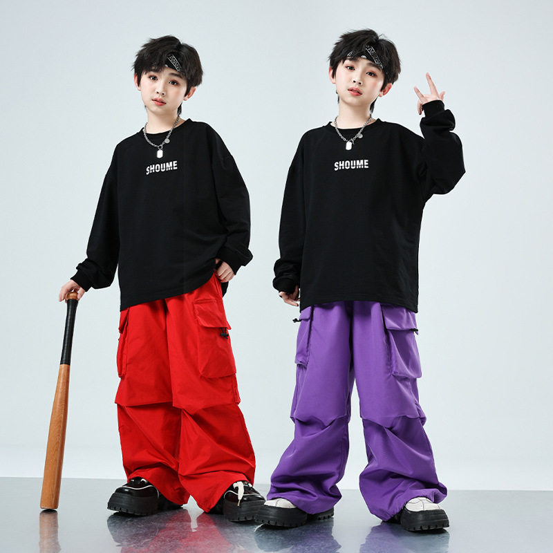 男童街舞服装帅气演出服少儿定制hiphop走秀舞台架子鼓春秋表演服