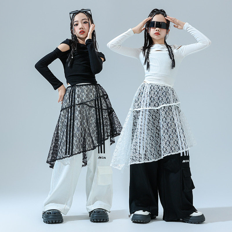 女童街舞演出服少儿个性炸街舞蹈长袖练功服儿童装爵士舞服装