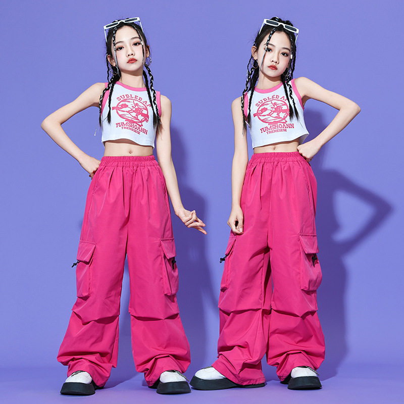 女童少儿hiphop舞蹈演出服爵士舞表演服装女孩定制街舞走秀潮服