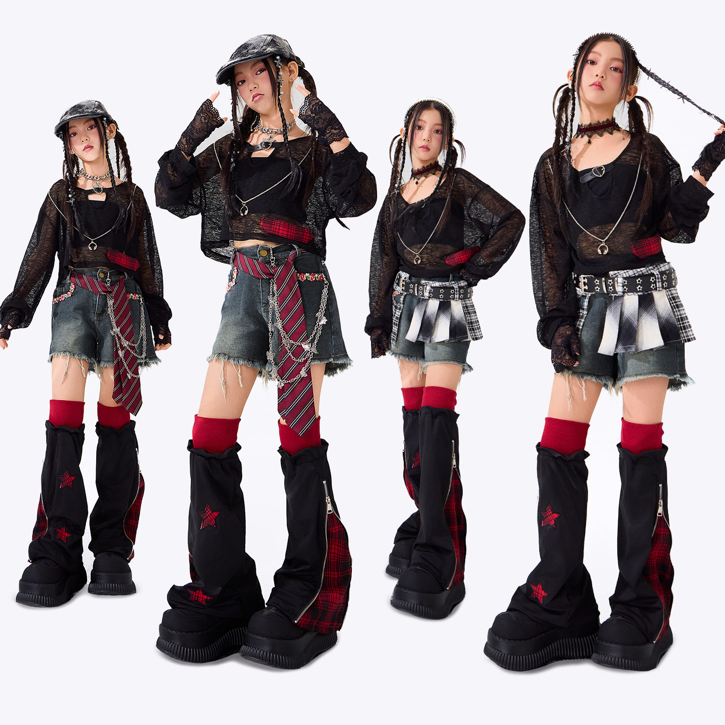 女童爵士舞服装时髦潮酷少儿jazz街舞演出服女团酷辣走秀元旦表演