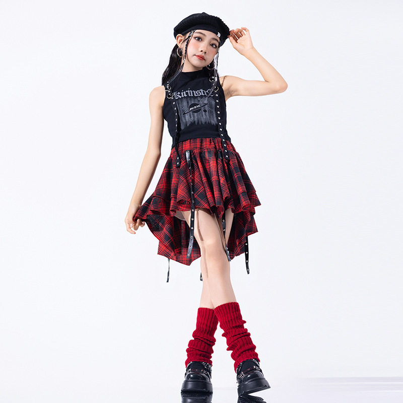 少儿爵士舞演出服女童服装辣妹装潮酷时髦儿童模特T台走秀潮服酷