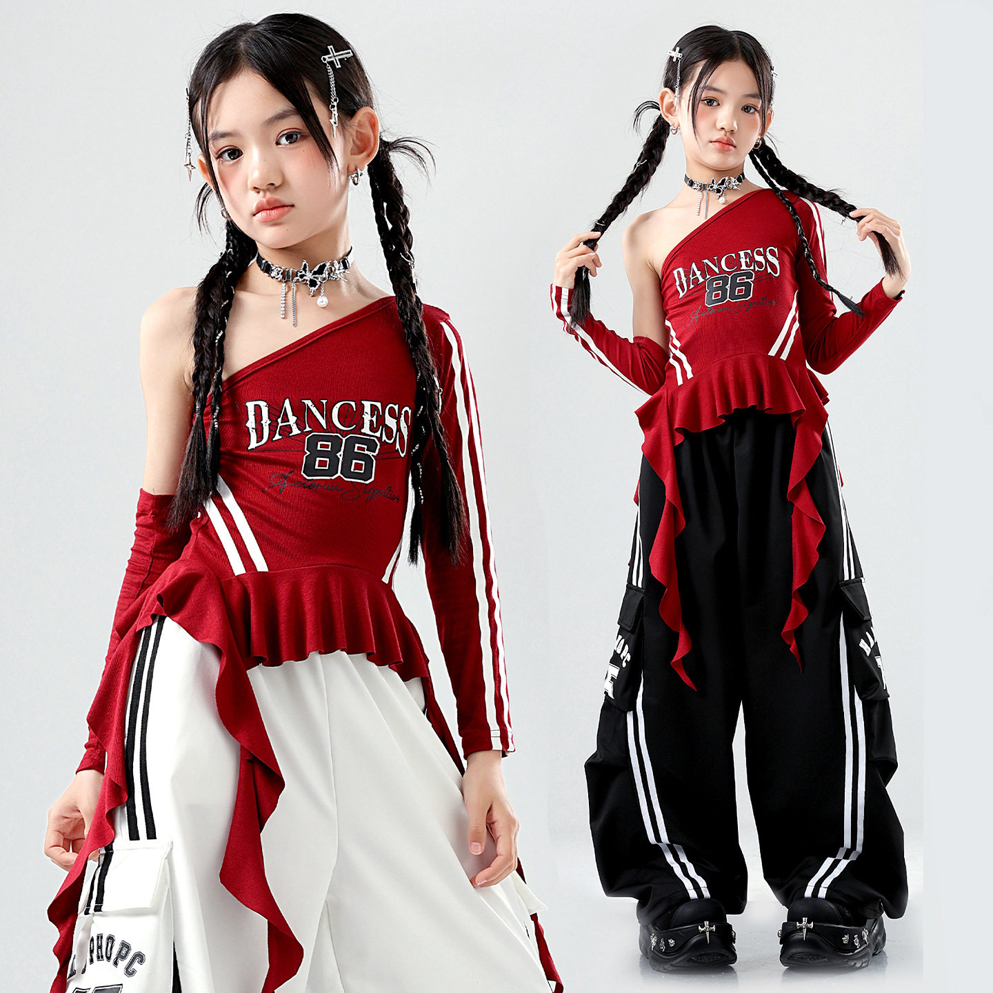 儿童街舞服女童jazz爵士舞演出服女孩模特走秀表演套潮装练功春秋