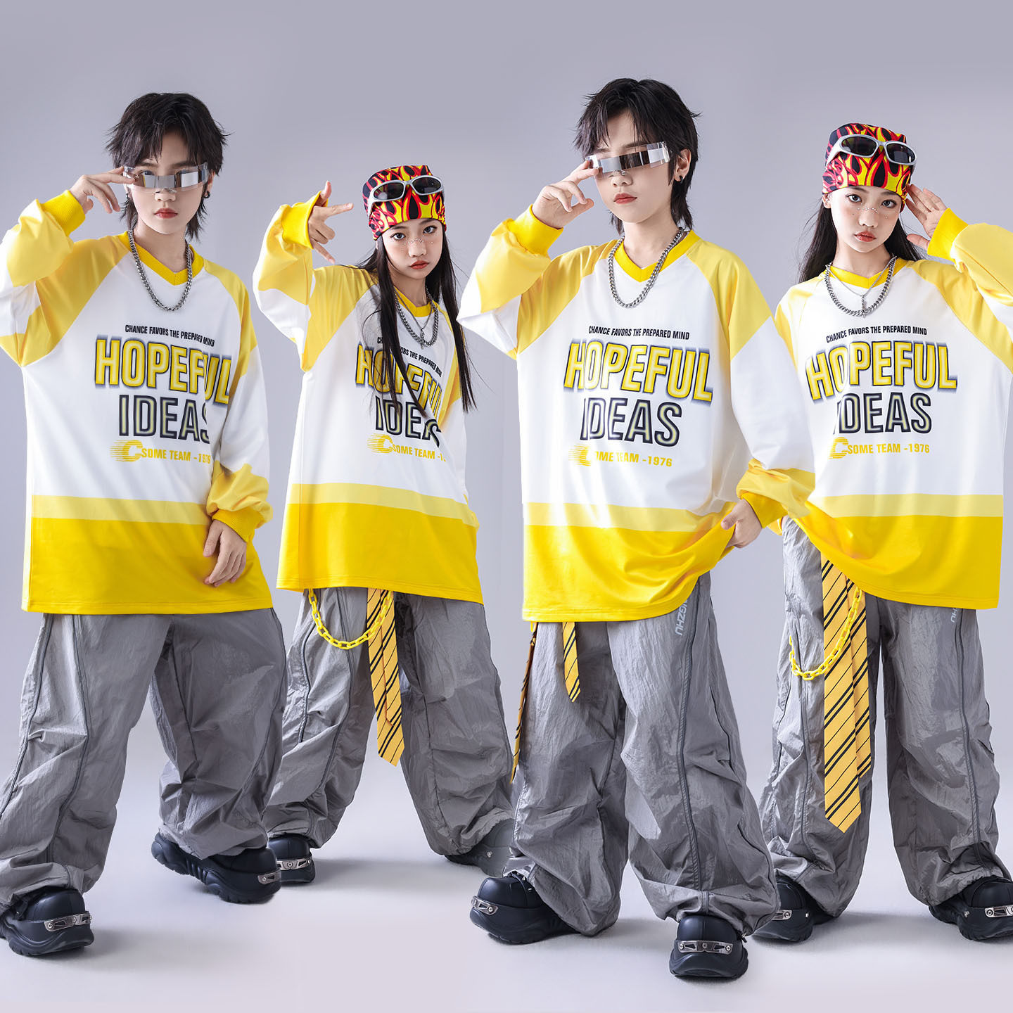 街舞儿童潮服男童架子鼓演出服少儿服装hiphop童装嘻哈宽松套装酷