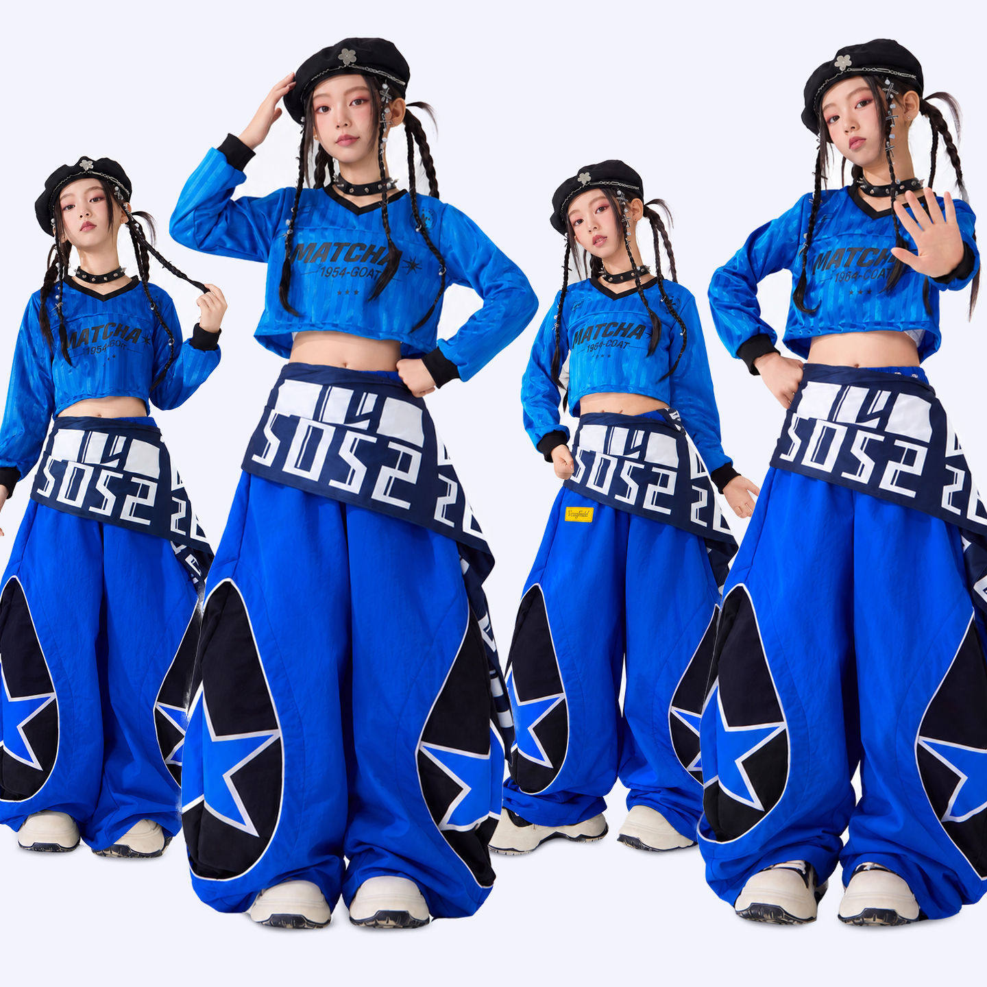 爵士舞服装女童新款嘻哈走秀舞蹈表演潮酷女团jazz街舞儿童演出服