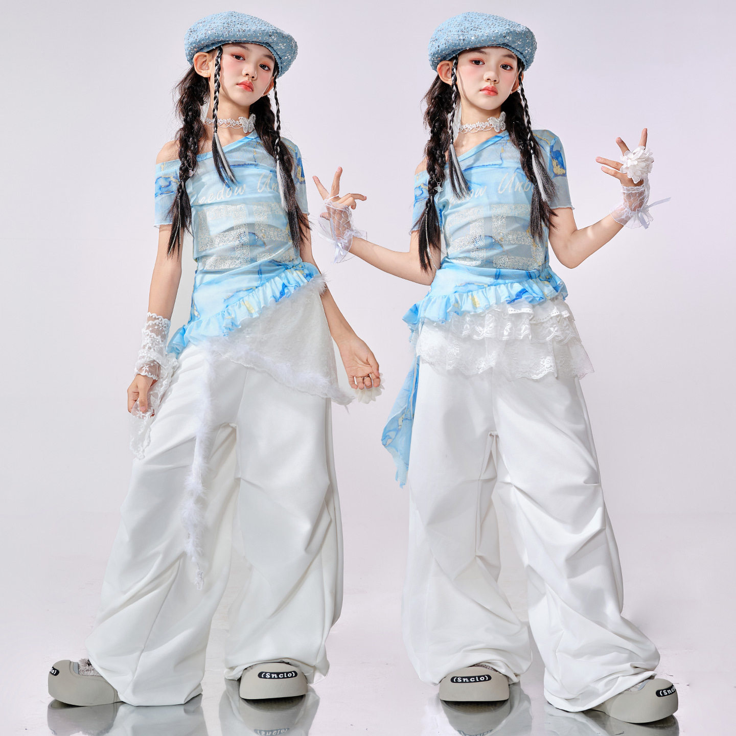 爵士舞女童服装夏女团甜酷风jazz街舞走秀时髦潮酷演出服少儿