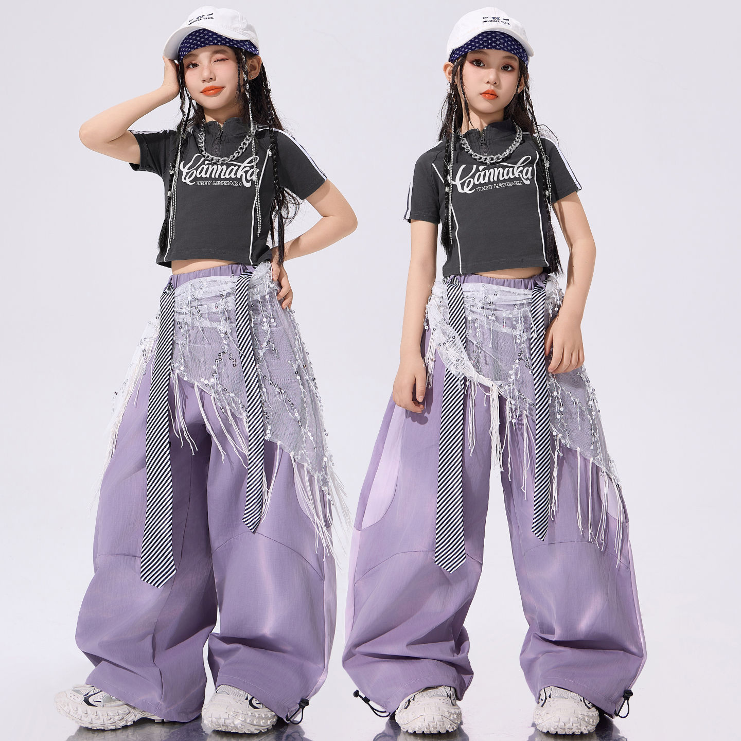 女童爵士舞服装少儿JAZZ街舞演出服女童舞蹈服女团走秀团体表演服