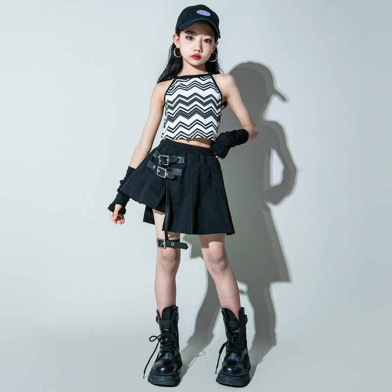 潮酷女童爵士舞服装多巴胺女孩T台走秀潮服少儿潮牌定制街舞套装