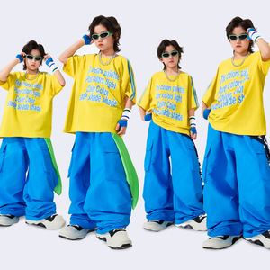 街舞儿童潮服hiphop童装架子鼓演出服夏季男女童嘻哈炸街表演服装