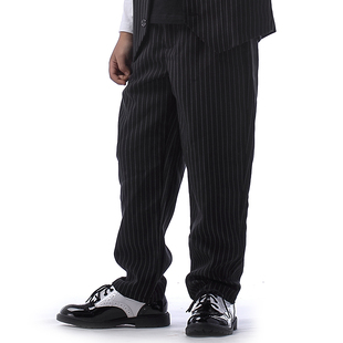 街舞宝宝经典popping条纹西裤locking少儿小孩子街舞演出长裤子