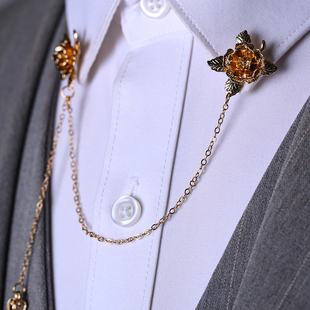 羽饰复古宫廷风胸针女气质高级感胸花别针配饰男西装领口链