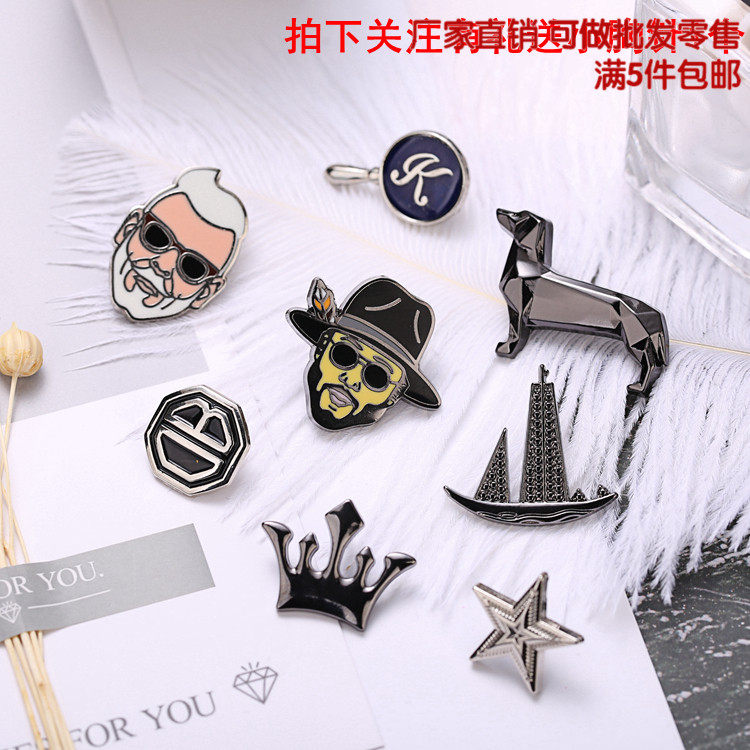 潮pintrill珐琅人头像金属胸花胸针别针男士衬衫西服领针饰品徽章